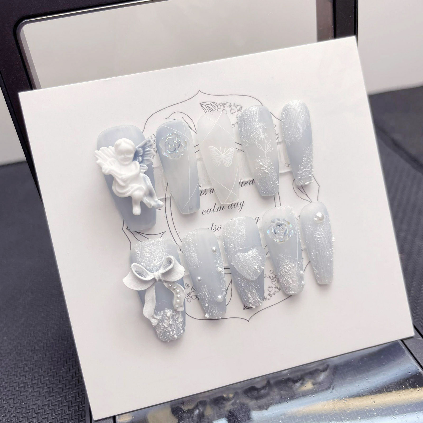3D gesso angelo unghie finte l - Pressed Flower Art recensione e prezzo